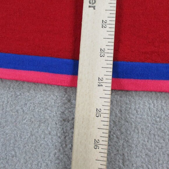 Escada Cardigan Sweater Womens Large Cherry Red Blue Pink Virgin Wool Button Up - Picture 6 of 11